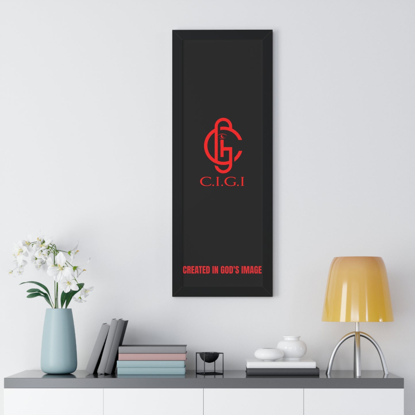 C.I.G.I. Created in God's Image Framed Vertical Poster - Inspirational Wall Art