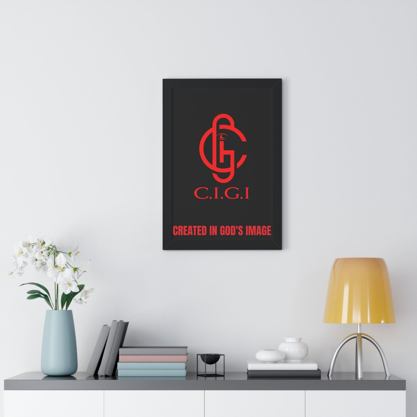 C.I.G.I. Created in God's Image Framed Vertical Poster - Inspirational Wall Art