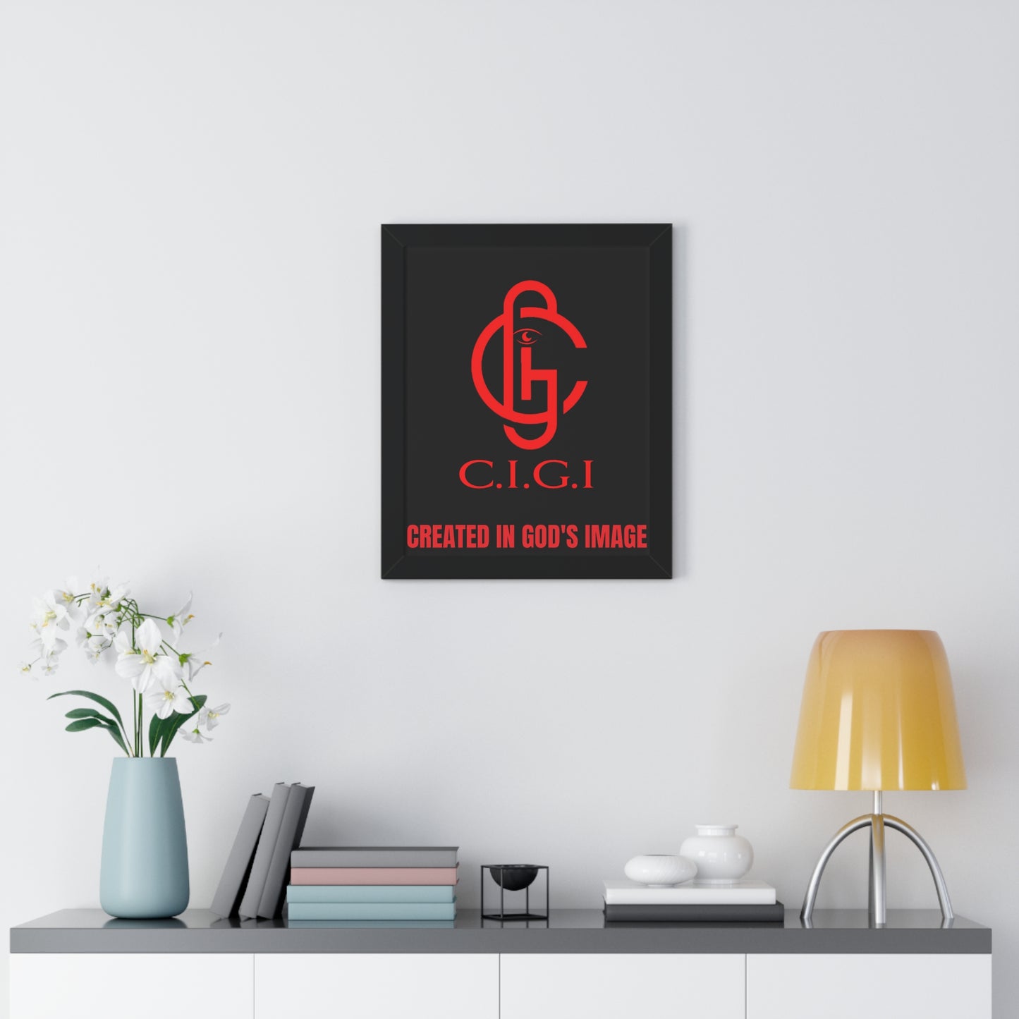 C.I.G.I. Created in God's Image Framed Vertical Poster - Inspirational Wall Art