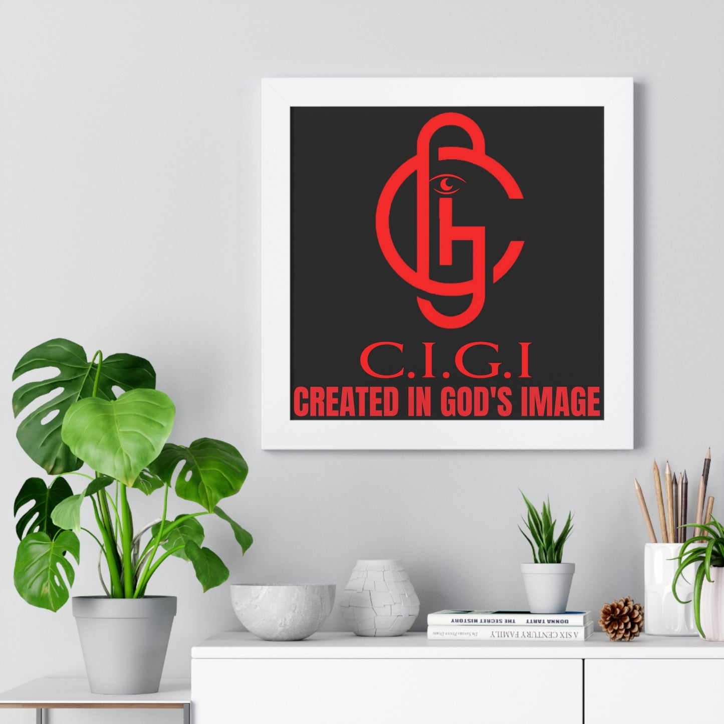 C.I.G.I. Created in God's Image Framed Vertical Poster - Inspirational Wall Art