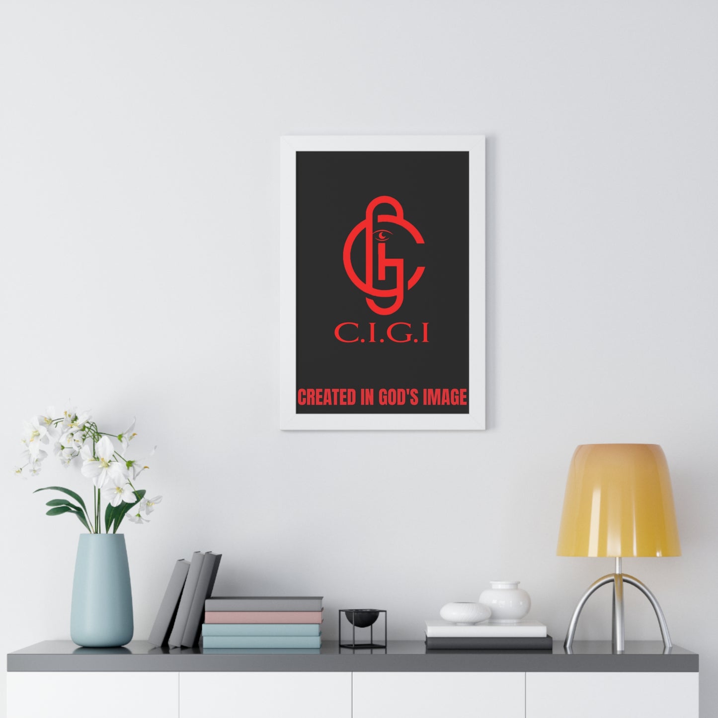 C.I.G.I. Created in God's Image Framed Vertical Poster - Inspirational Wall Art