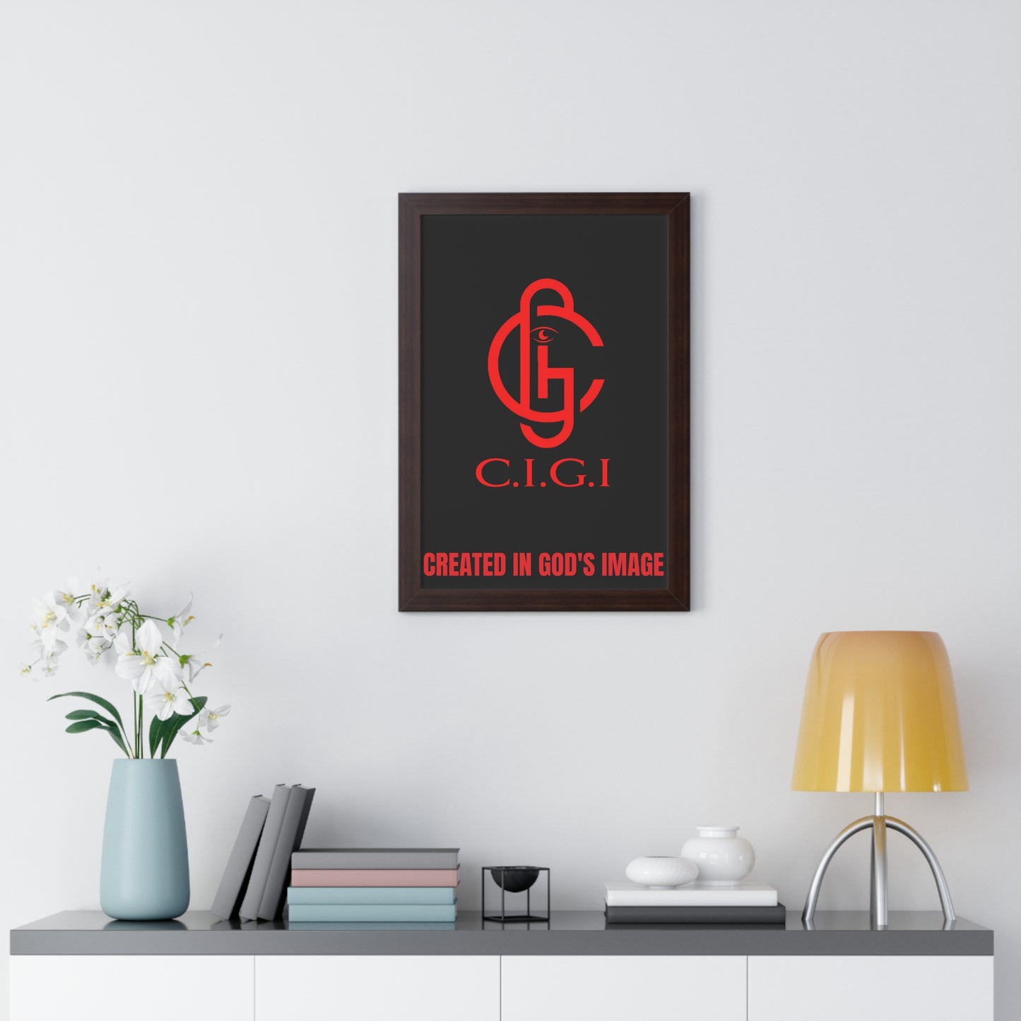 C.I.G.I. Created in God's Image Framed Vertical Poster - Inspirational Wall Art