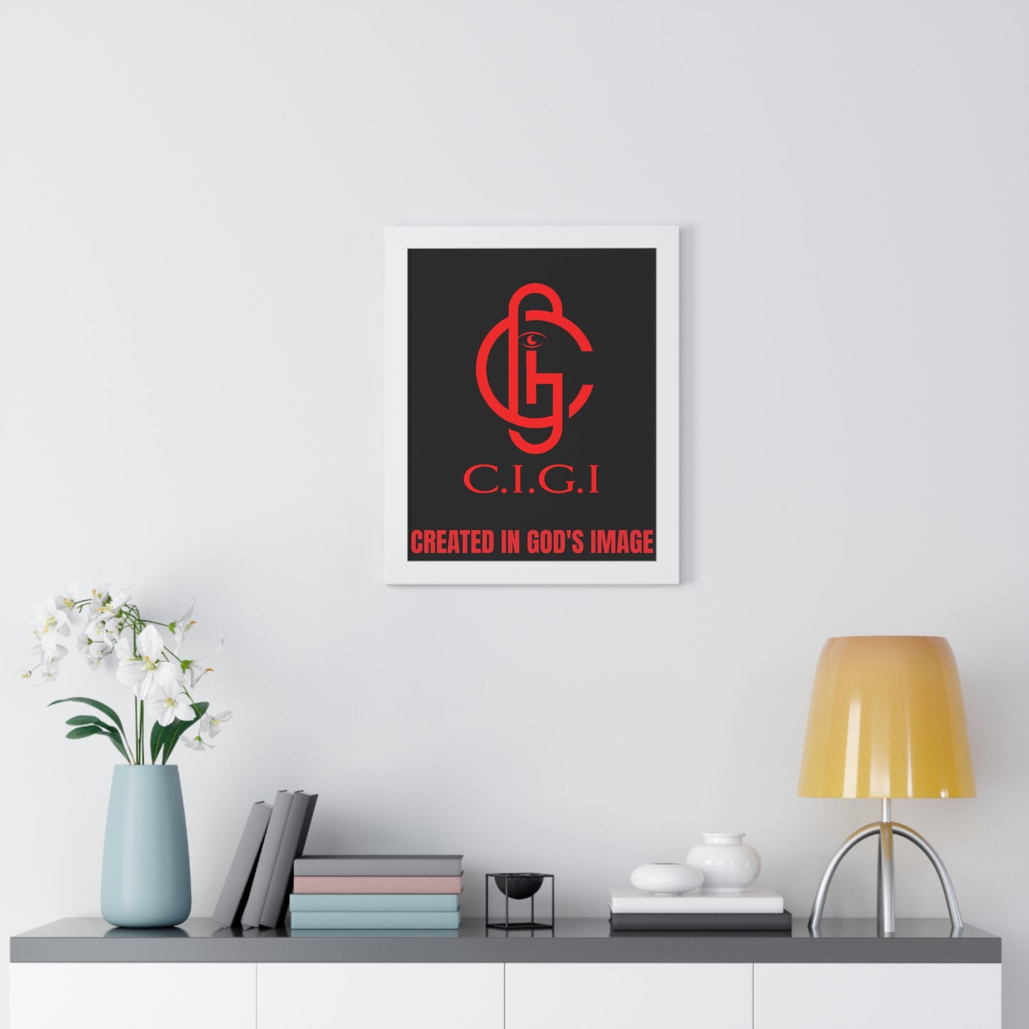C.I.G.I. Created in God's Image Framed Vertical Poster - Inspirational Wall Art