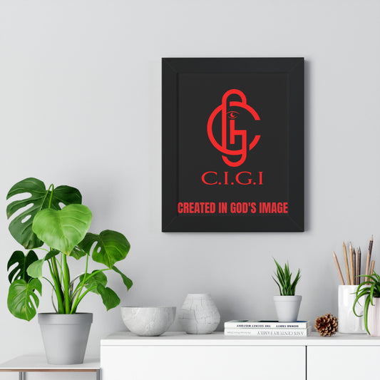 C.I.G.I. Created in God's Image Framed Vertical Poster - Inspirational Wall Art