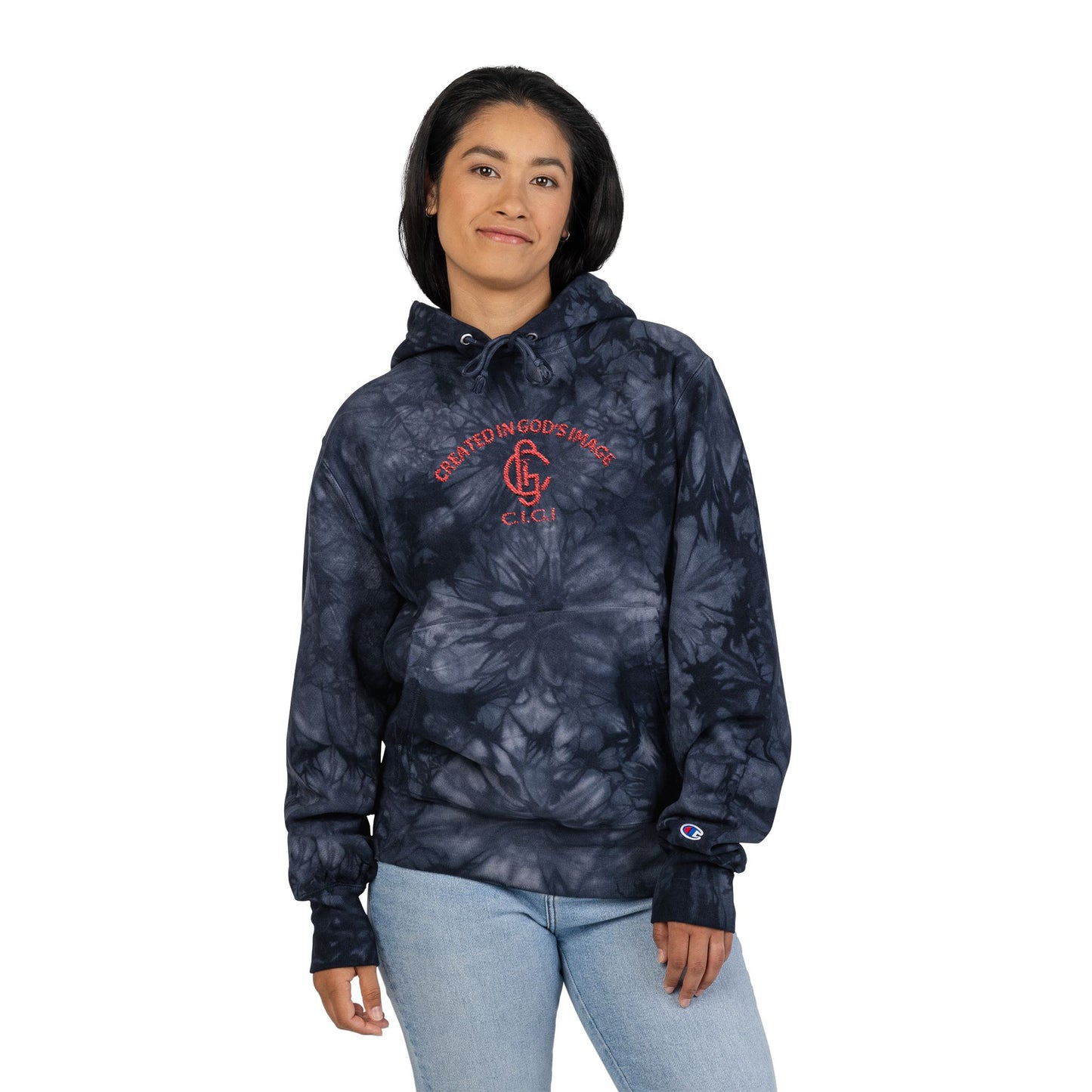 Unisex Champion Tie-Dye Hoodie with Embroidered Design, Trendy Streetwear, Comfortable Casual Wear, Unique Gift for Friends, Cozy [...]
